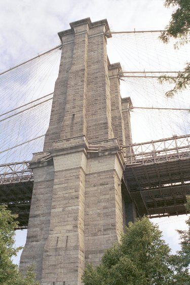Bein der Brooklyn Bridge von Antje Baumann