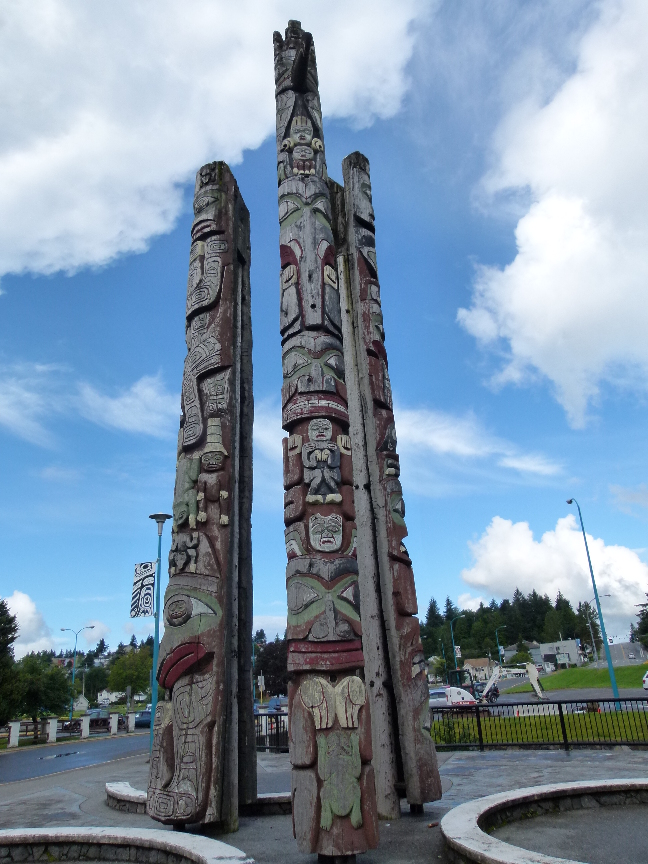 Grizzly Bear of the Sea Pole, der Eagle and Grizzly Pole und der Grizzly Bear Pole of Tow Hill von Antje Baumann